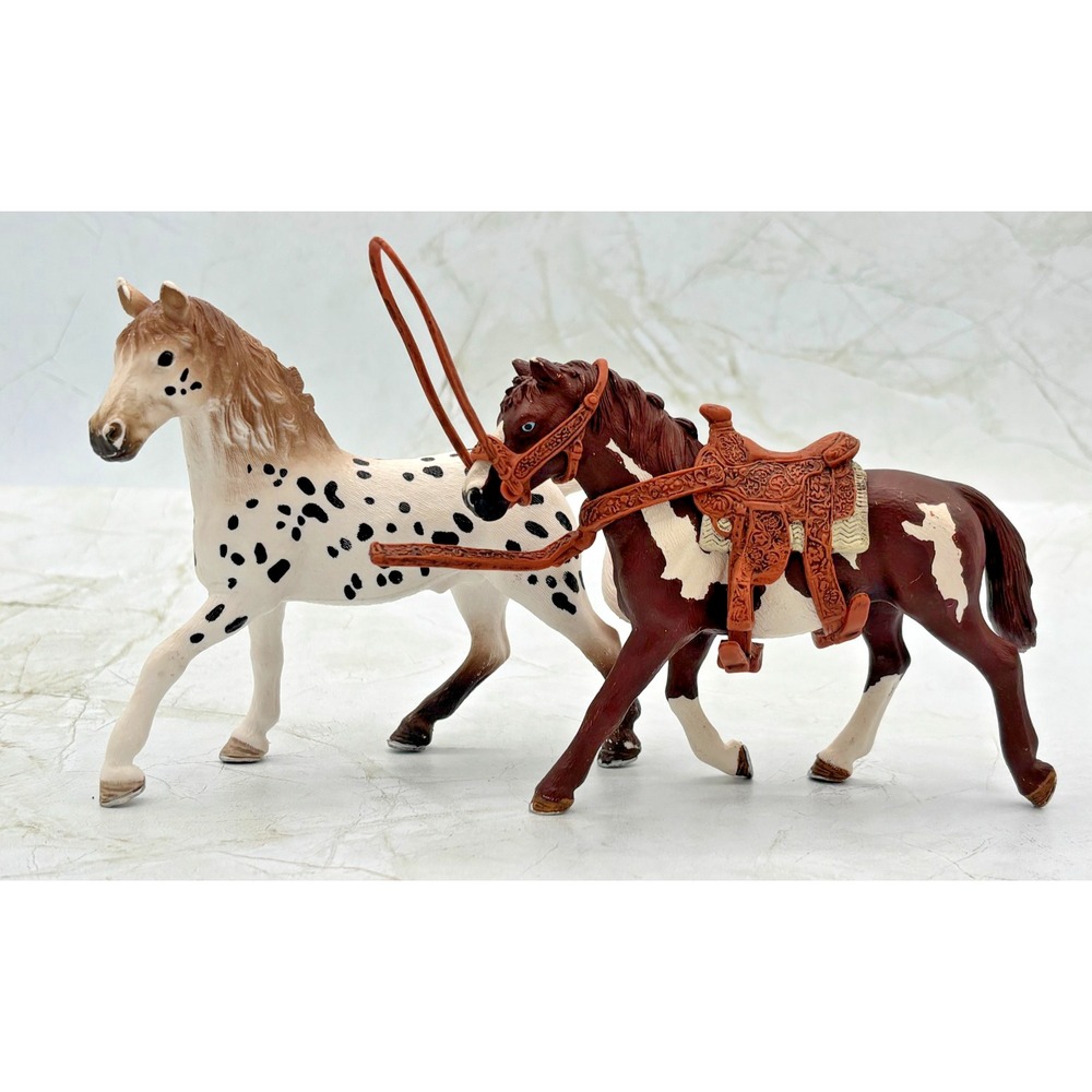 Schleich 2013 Western Horse 2018 Knabstrupper Stallion Toy‎ Figurines Lot of 2